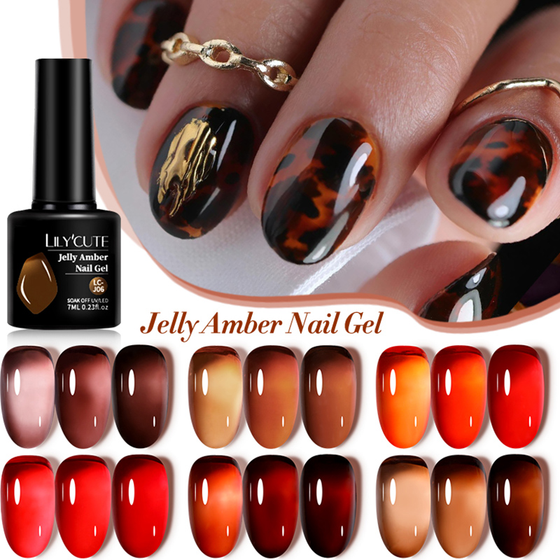 LILYCUTE 7ML Jelly Amber Gel N - Nail Art Leopard review and price