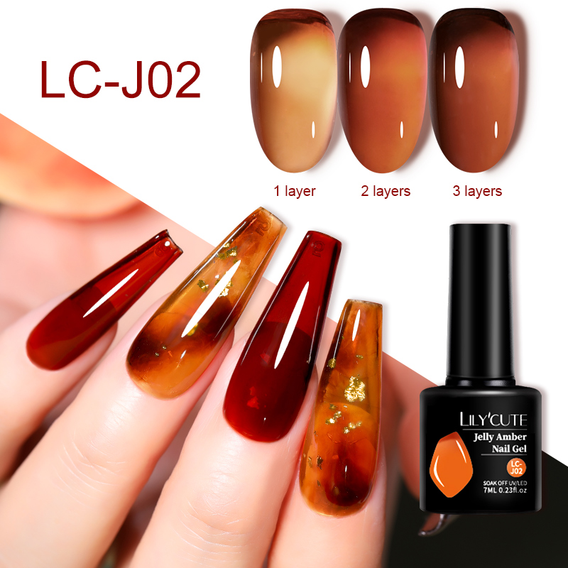 LILYCUTE 7ML Jelly Amber Gel N - Nail Art Leopard review and price