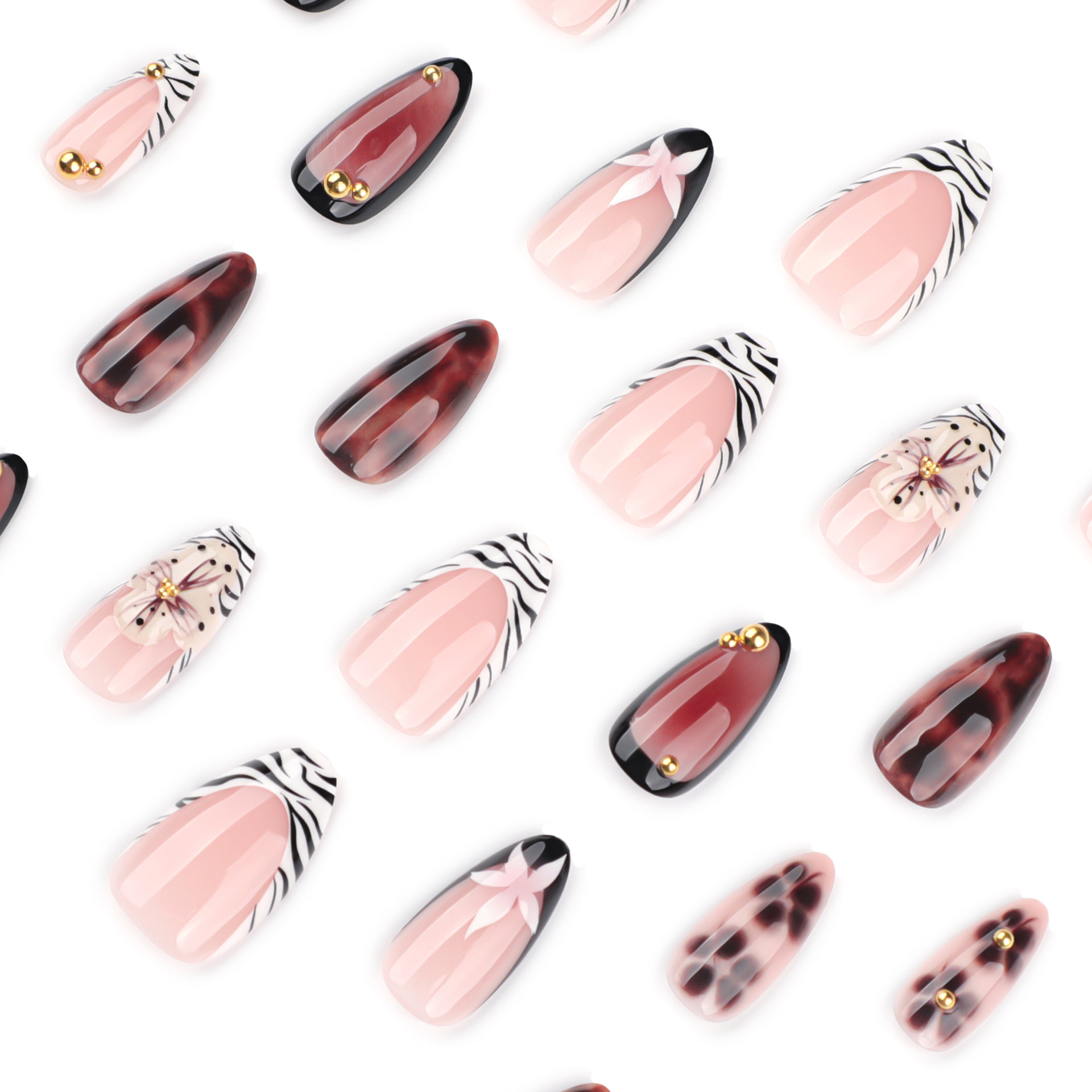 24Pcs French Zebra-Print Fake  - Nail Art Zebra review and price