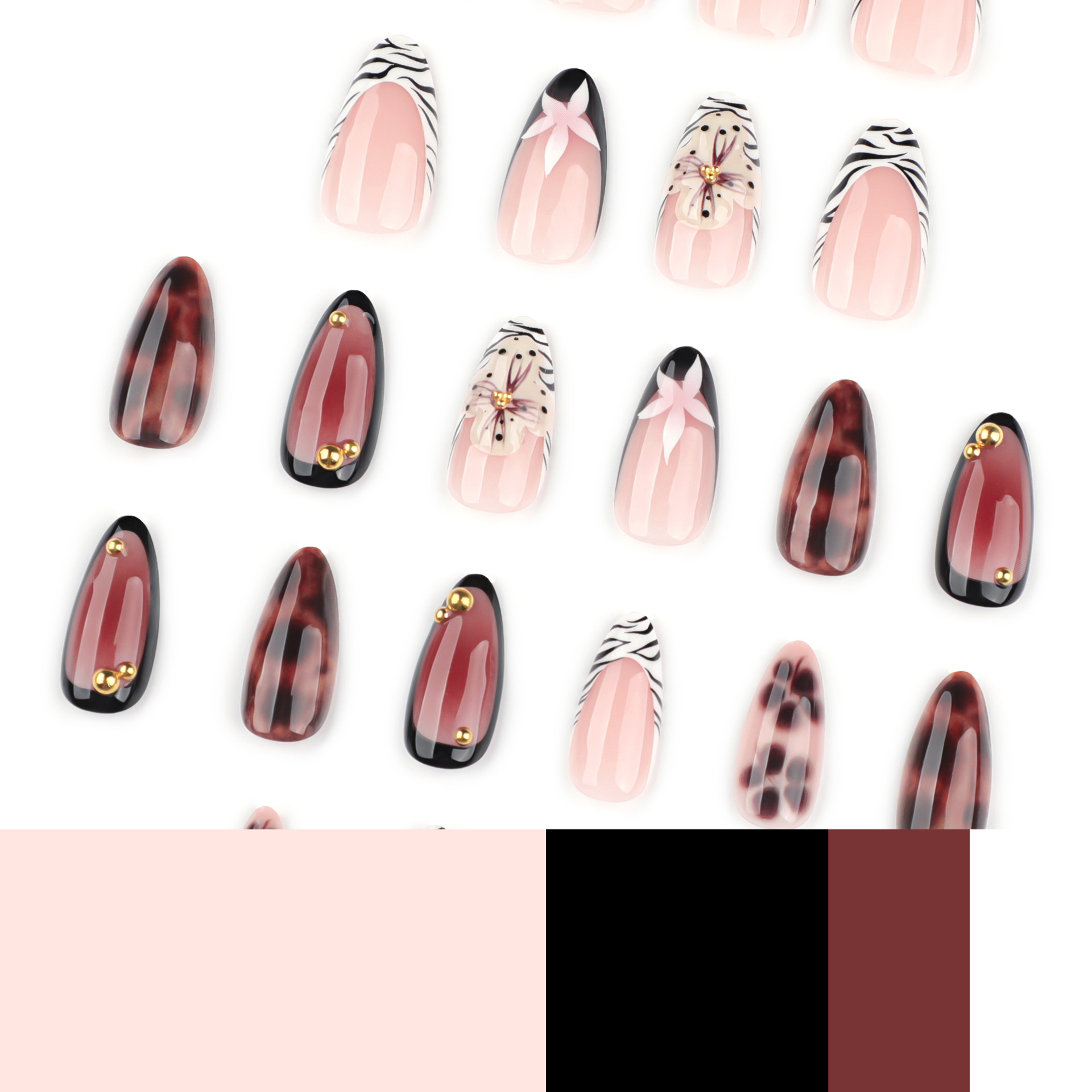 24Pcs French Zebra-Print Fake  - Nail Art Zebra review and price