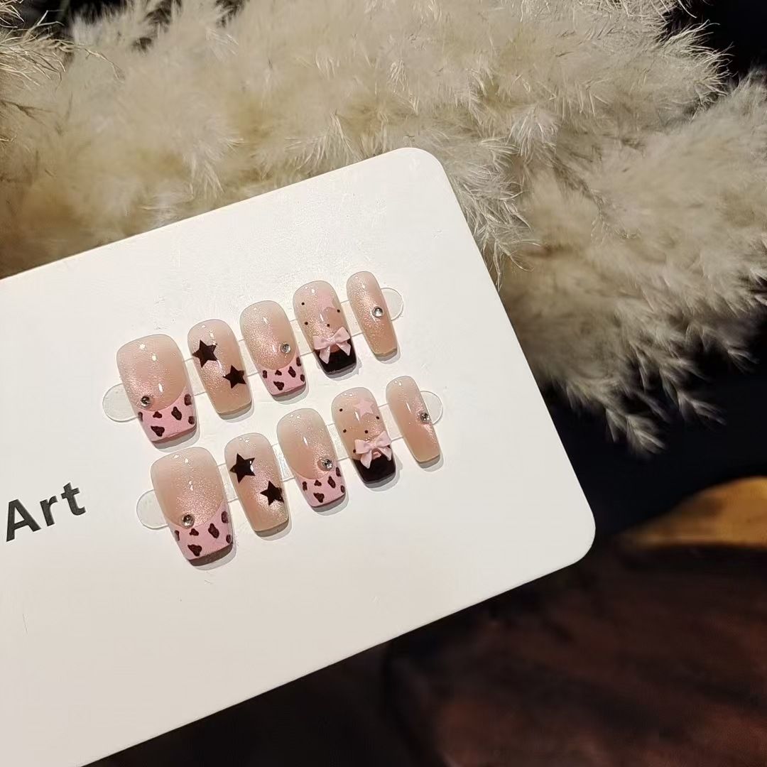 10pcs Short Square Press On Na - Nail Art Leopard review and price