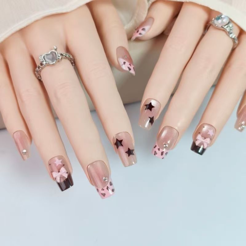 10pcs Short Square Press On Na - Nail Art Leopard review and price