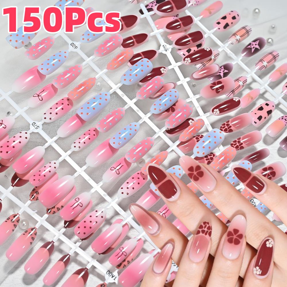 150Pcs Pink Blue Ombre Leopard - Nail Art Leopard review and price