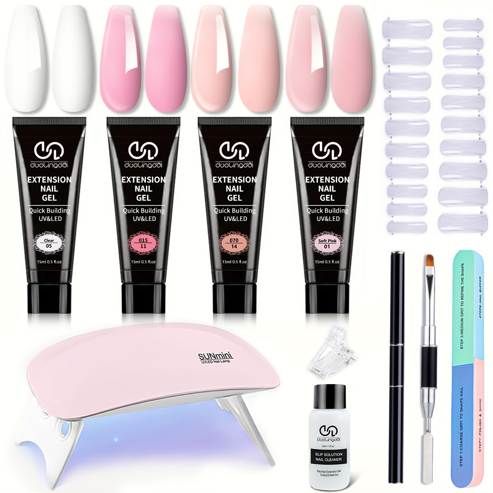 4-Color Poly Gel Nail Extensio - Polygel Nail Kit review and price