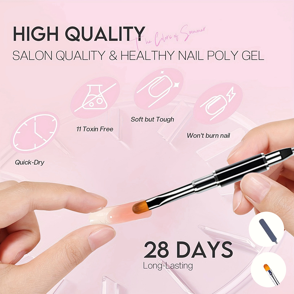 4-Color Poly Gel Nail Extensio - Polygel Nail Kit review and price