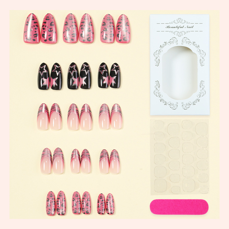 24pcs Y2K Pink Zebra Leopard P - Nail Art Zebra review and price