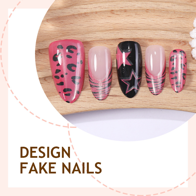 24pcs Y2K Pink Zebra Leopard P - Nail Art Zebra review and price