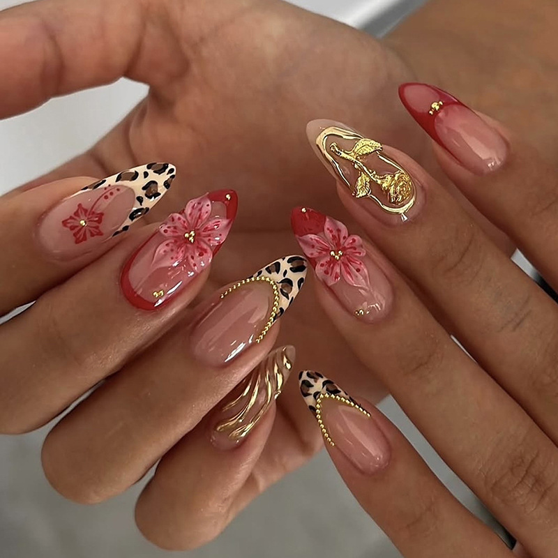 24Pcs Leopard Print French Alm - Nail Art Leopard review and price