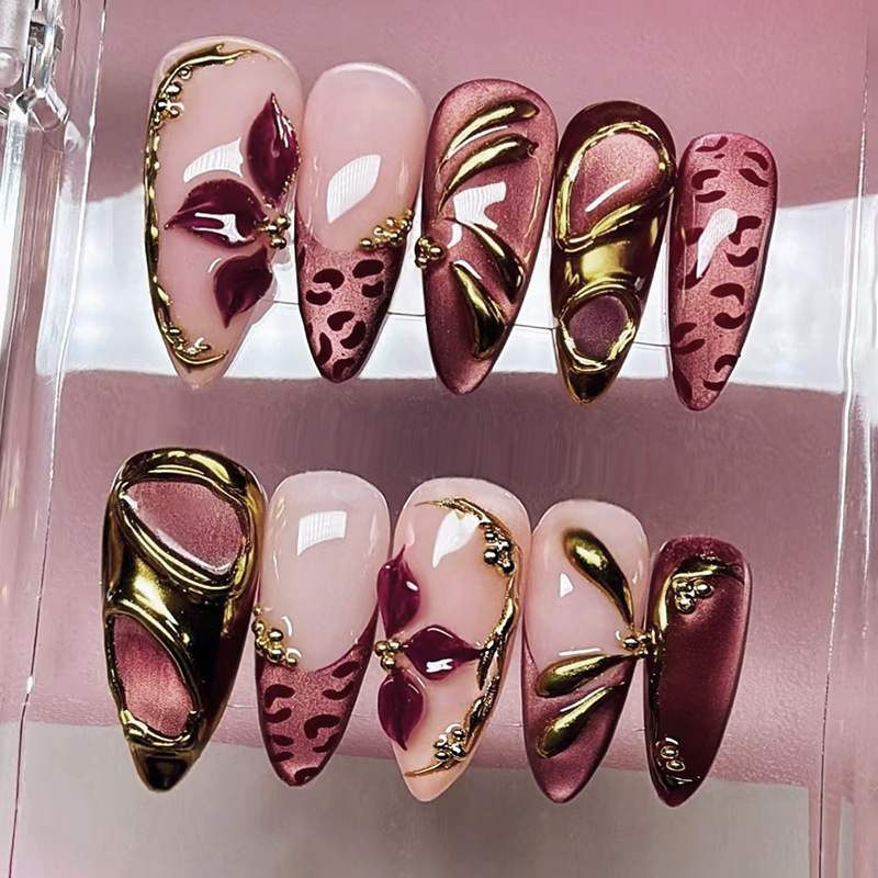 24Pcs Leopard Print French Alm - Nail Art Leopard review and price