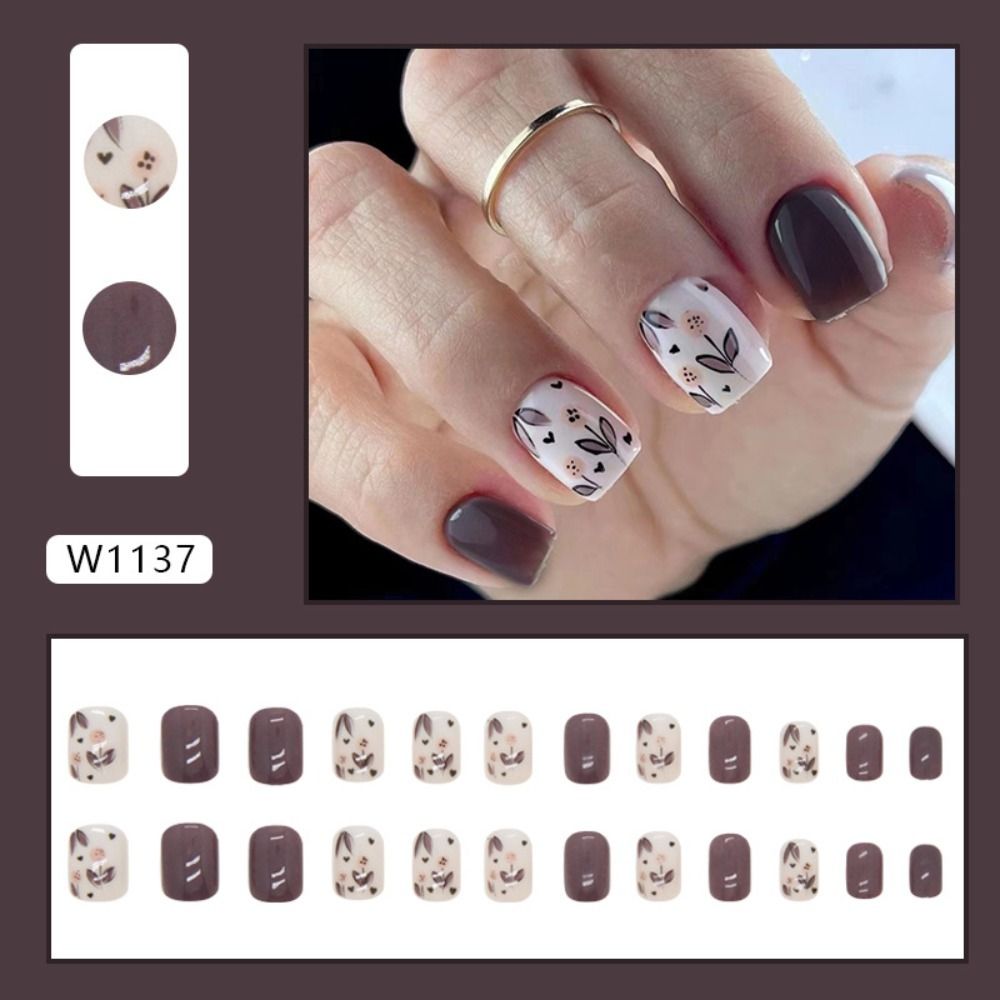 New Short Round False Nails Ze - Nail Art Zebra review and price