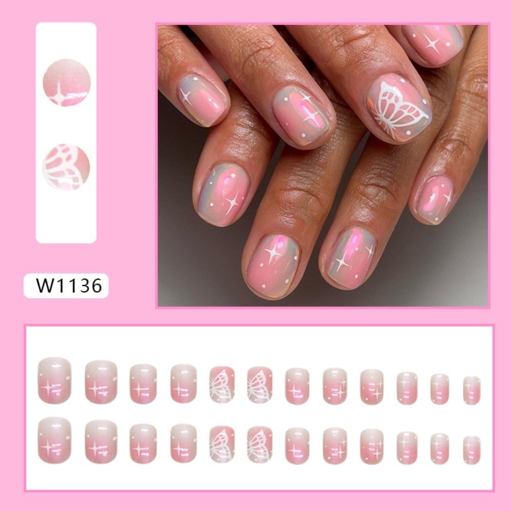 New Short Round False Nails Ze - Nail Art Zebra review and price