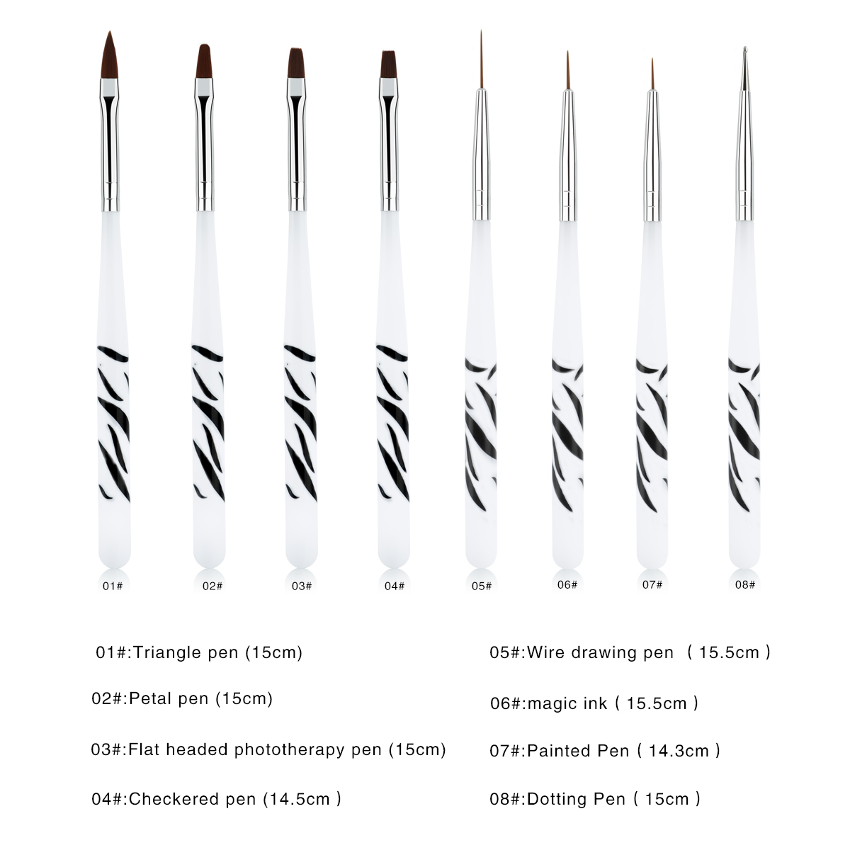 Zebra Handle Nail Brush Set Fo - Nail Art Zebra review and price