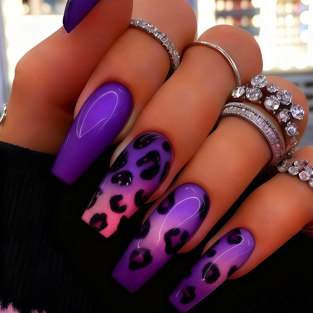 Medium fake nails tips for wom - Nail Art Leopard review and price