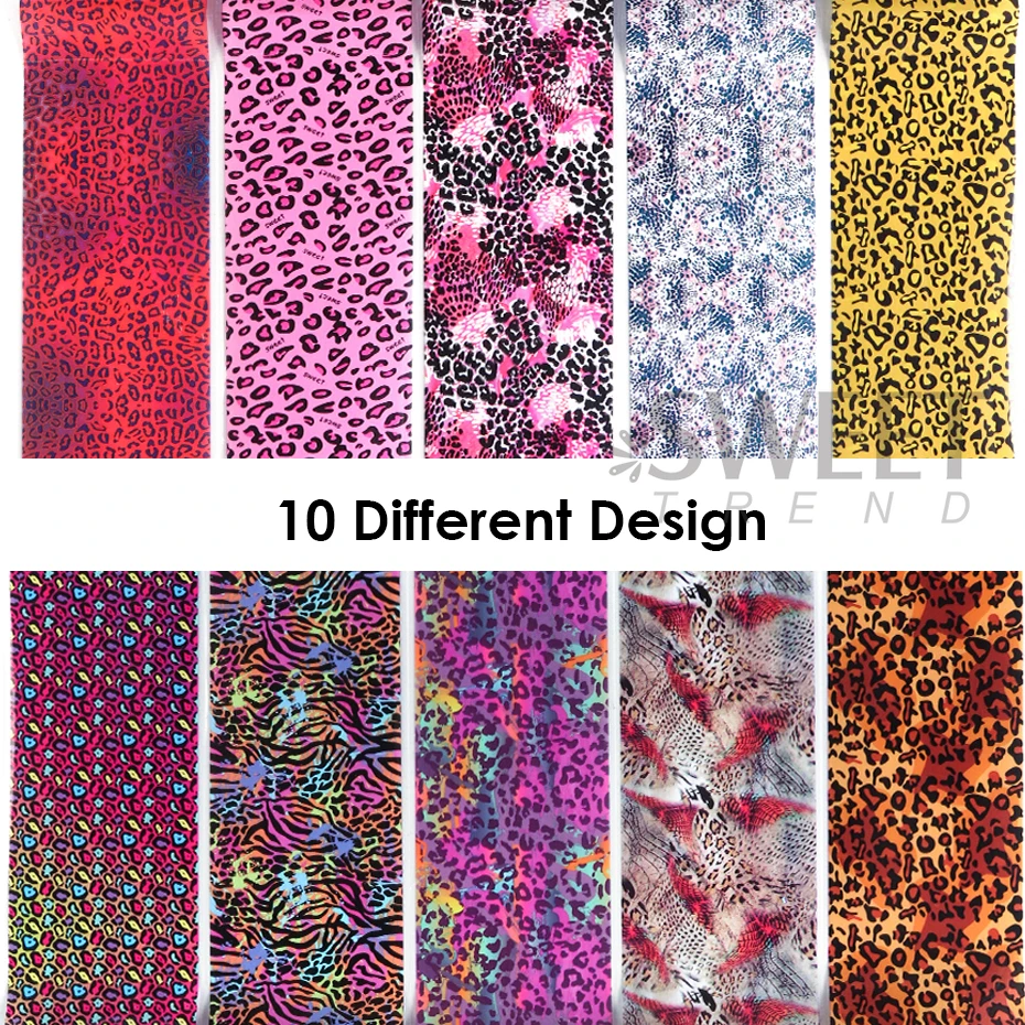 10pcs Colorful Leopard Print N - Nail Art Zebra review and price