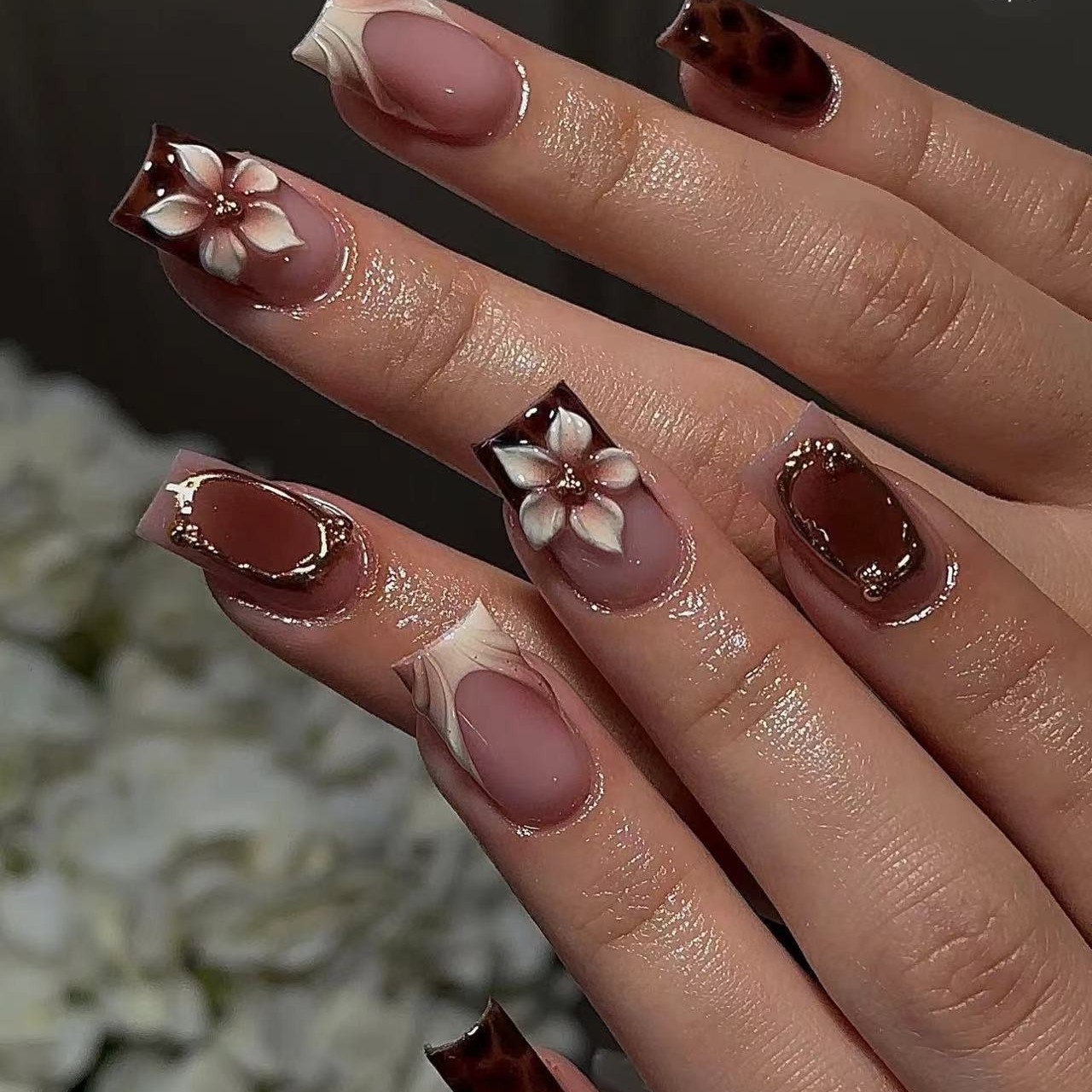 Short square fake nails for wo - Nail Art Leopard review and price