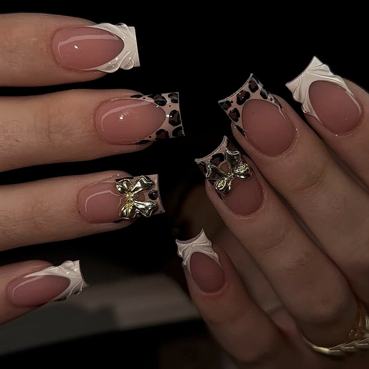 Short square fake nails for wo - Nail Art Leopard review and price